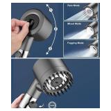 2025 NEW filtered Showerhead,3 spray modes handheld shower,adjustable shower head with offon,with 591.5M hose,suitable for bathing and rinsing fish tank and pets (Grey)