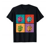 Funny Hanukkah Dreidel Pop Art Style Colorful Men Women Kids T-Shirt