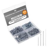 Mr. Pen- Nail Assortment Kit, 600 Pcs, 4 Sizes, Silver, Small Nails for Hanging Pictures, Finishing Nails