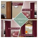 Burgundy Red Valentines Door Doorway Velvet Luxury Curtains for Living Room,Romantic Vintage Portiere Fake Temporary Tapestry Drapery Blocker Draft Curtain Divider for Backdrop Cover Movie Theatre,80L