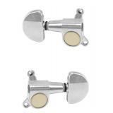 QWORK 6-Pack Guitar Tuning Pegs - Universal 3L+3R Machine Heads Knobs Tuning Keys for Acoustic and Electric Guitars - High Quality Zinc Alloy Metal Tuners with Installation Accessories