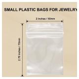 WEGOUP 120 PCS Small Plastic Bags for Jewelry, 2\ x 2.76\in Resealable Clear Poly Baggies, 2.4 Mil Mini Zip Bags for Small Business, Storage, Gifts, Candy, Screwsin