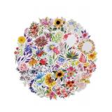 Mr. Pen- Tiny Floral Stickers Laptop, 74 pcs, Stickers for Water Bottles