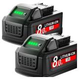 JUNWOOD Replacement for Milwaukee M18 Battery Lithium XC 8.0Ah Compatible with 48-11-1815 48-11-1820 48-11-1840 48-11-1850 48-11-1860 Cordless Tools 2pack