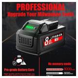 JUNWOOD Replacement for Milwaukee M18 Battery Lithium XC 8.0Ah Compatible with 48-11-1815 48-11-1820 48-11-1840 48-11-1850 48-11-1860 Cordless Tools 2pack