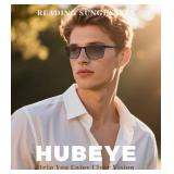 Hubeye Photochromic Progressive Reading Glasses for Men and Women Ultralight Flexible Anti-Blue Light Readers ?Navy blue+Clear+Black?+3.5?