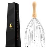 USAGA 32 Fingers Head Massager, Head Scratcher Scalp Massager, Stocking Stuffers Gift for Scalp Body Relaxing Wood Handle (1 Pack)