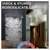 Cafe Du Chateau Stainless Steel French Press Coffee Maker 34 oz - Easy to Use Insulated Coffee Press with 4-Level Filtration, Manual Brewer for Tea, Camping and Travel with BPA Free, Durable Clear Gla