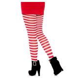 Leg Avenue Womenfts Nylon Striped Tights, WhiteRed, One Size