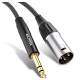 Tisino 14\ to XLR Cable, 6.35mm TRS to XLR Male Nylon Braid Quarter inch TRS to XLR Male Balanced Interconnect Microphone Cord Patch Cable - 3.3ftin