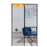 Yotache Magnetic Screen Door for 32x80 Doors, Screen Size 34\x81\in High-Density Fiberglass Mesh with Powerful Magnets and Windproof Hasp for FrontBack Patio Doors, Blackin