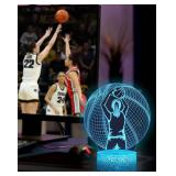 ARERG Night Light Basketball Theme for Girls, 16 Colors Changing Dimmable with Remote, Personally Custom Name Number by Yourself, 3D Illusion Basketball Lamp Kids Teens Room Hoom Office Decoration
