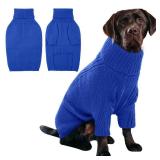 IECOii XL Dog Sweater,Winter Doggy Clothes for Large Dogs Girl Boy,Warm Pullover Soft Dog Sweater Turtleneck,Lightweight and Good Stretch for Active Dogs Like Beagle,Border Collie (Royal Blue,XLarge)