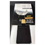 HIEEY 3 Way Mirror for Hair Cutting with LED,360 Trifold with Height Adjustable Telescoping Hooks,and 5X Magnification,for Makeup and Styling (Black)