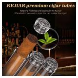 KEJIAR Cigar Tube, 3 Cigar Travel Cigar Case with Gel Cigar Humidifier and Airtight Silicone Seal, Cigar Case Gift for Men (2)