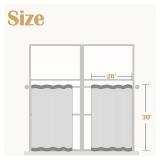 jinchan Striped Linen Kitchen Tier Curtain Farmhouse Cafe 30 Inch Small Window Balanced Stripe Half Window Curtains for Living Room Bathroom Laundry 2 Panels Green on Linen