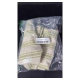 jinchan Striped Linen Kitchen Tier Curtain Farmhouse Cafe 30 Inch Small Window Balanced Stripe Half Window Curtains for Living Room Bathroom Laundry 2 Panels Green on Linen