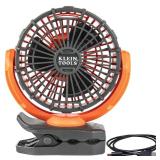 Klein Tools PJSFM1 Cordless Rechargeable Fan with USB-C Charging Cord and Multiple Mounting Options Perfect for the Jobsite