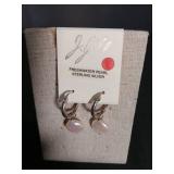 Freshwater Pearl Sterling Silver Hoop Earrings