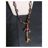 Handcrafted Stone and Wood Bead Necklace