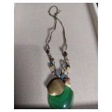 Green Agate Pendant Necklace with Mixed Beads