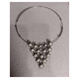 Pearl and Crystal Floral Statement Necklace