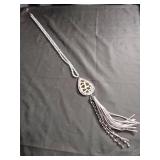 Leopard Print Teardrop Tassel Necklace