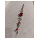 Red Coral and Silver Filigree Bracelet