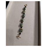 Marbled Glass and Onyx Bracelet