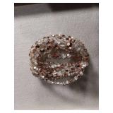 Crystal and Rose Gold Beaded Wrap Bracelet