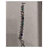 Southwestern Style Multi-Stone Toggle Bracelet