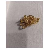 Gold Tone Pearl Cascade Brooch