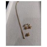 Gold Filigree Jewelry Set with Blue Stones