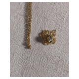 Gold Filigree Jewelry Set with Blue Stones