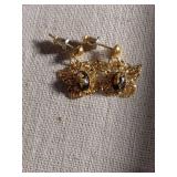 Gold Filigree Jewelry Set with Blue Stones