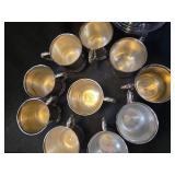 Silver Plated Punch Bowl Set with 10 Cups