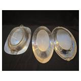 Decorative Silver Plated Serving Trays - Set of 3