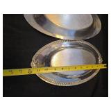 Decorative Silver Plated Serving Trays - Set of 3