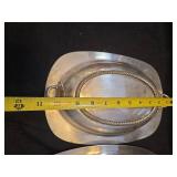 Decorative Silver Plated Serving Trays - Set of 3