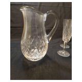 Crystal Champagne Flutes and Pitcher Set