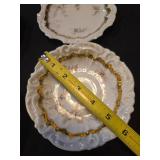 Dresden Porcelain Berry Bowls with Gold Trim