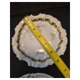 Dresden Porcelain Berry Bowls with Gold Trim