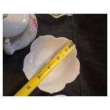 Porcelain Tea Set with Crystal Serving Plate