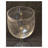 Cut Crystal Wine Glasses with Leaf Pattern - Set of 6