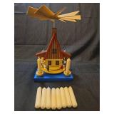 German Christmas Pyramid Nativity Scene with Candles