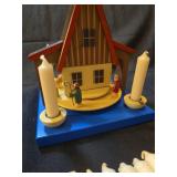 German Christmas Pyramid Nativity Scene with Candles