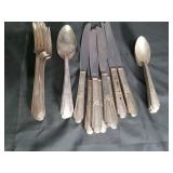 Silver-plated Flatware Set with Floral Pattern