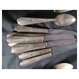 Silver-plated Flatware Set with Floral Pattern