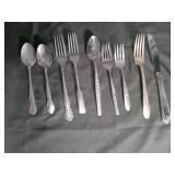 Mixed Pattern Silver Plated Flatware Set