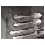 Mixed Pattern Silver Plated Flatware Set